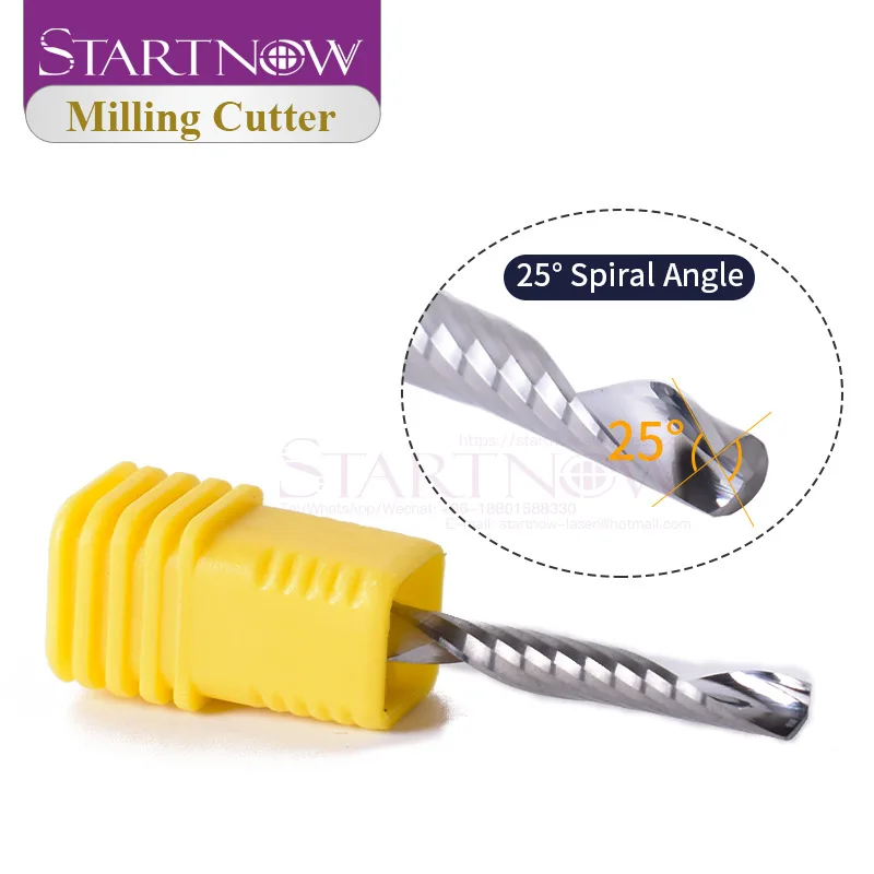 Startnow 10Pcs/Lot MDF Milling Cutter Tungsten Steel CNC Router Engraving Bit One Flute Spiral End Mill PVC Plastic Cutting Tool