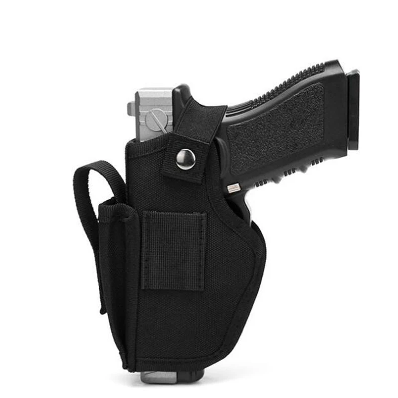 Tactical Universal Gun Holster for Glock 17 19 Beretta M9 1911 P226 Left Right Hand Waist Concealed Carry Pistol 9mm Mag Pouch