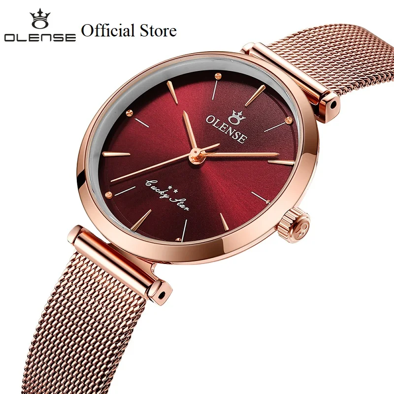 

Japan Quartz Movement High Quality 7mm New Women Watches OLENSE LQ8038, Rose Women Stainless Steel Quartz Watch Sapphire Glass