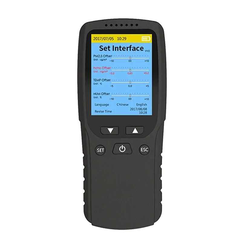 

8-in-1 Digital PM2.5 PM10 PM1.0 TVOC HCHO Detector Air Quality Analyzer Display High Accuracy with Thermometer and Hygrometer