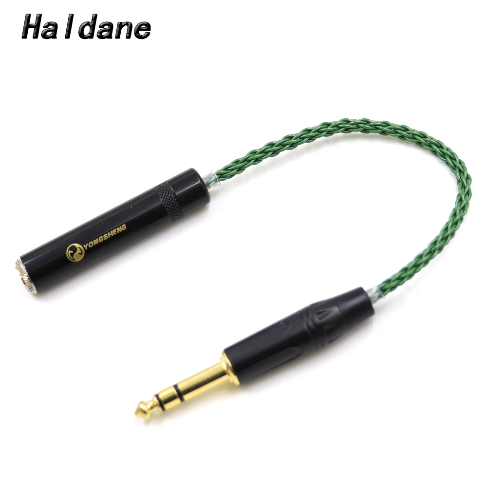 

Haldane HIFI 26AWGx8 OCC Silver 6.35mm TRS 3pole Male to Female Adapter Cable for Audio Eadphone Amplifier