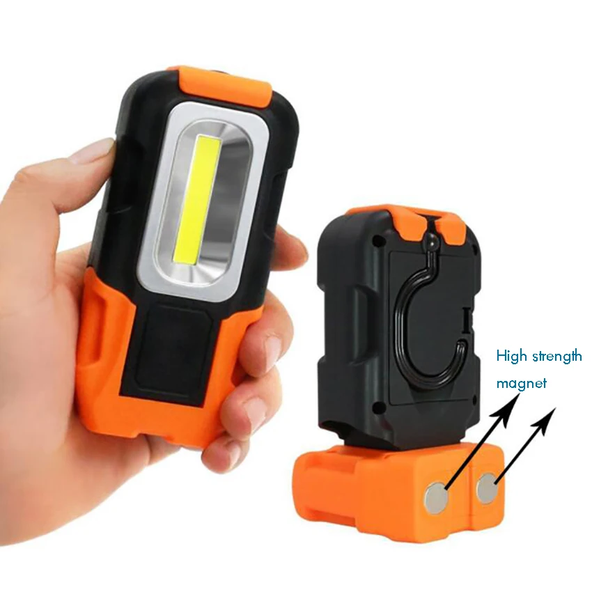 Draagbare Led Verlichting, Multi-Gebruik Cob Zaklamp, Magnetische Base & Opknoping Haak, batterij-aangedreven, Voor Auto Repareren Emergency