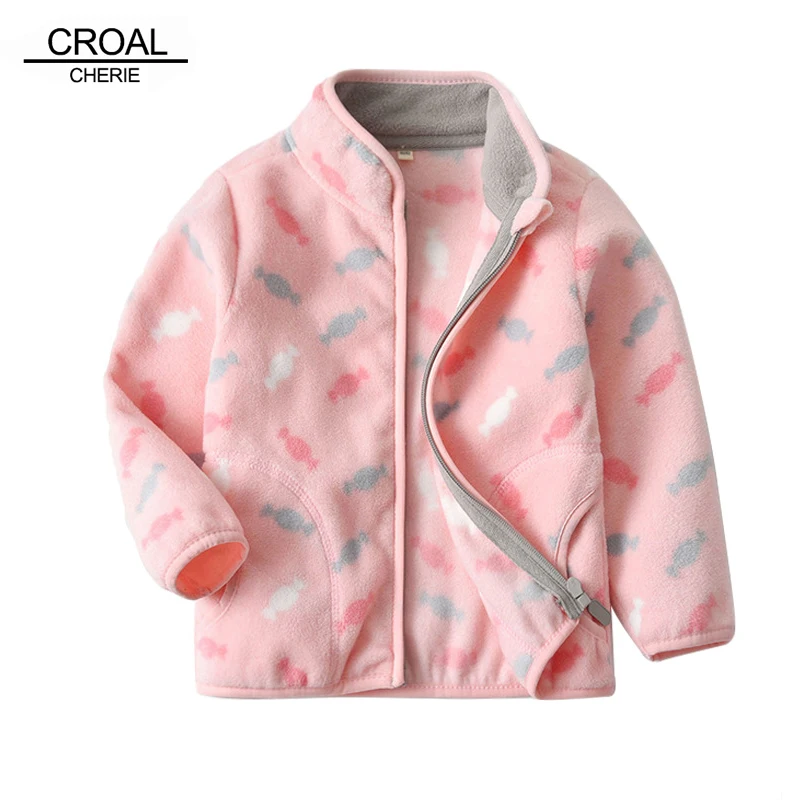 

CROAL CHERIE 2020 Autumn Jacket For Kids Girls Outerwear Casual Girls Windbreaker Coats Fleece Baby Children Clothing