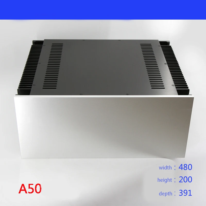 

KYYSLB 480*210*390MM All-aluminum Amplifier Chassis DIY Enclosure Box Shell A50 Improved Version of A Large Amplificador Case