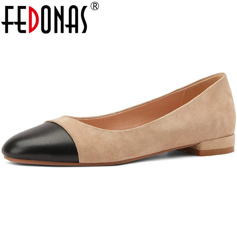 FEDONAS Top 2025 Summer Autumn Loafers Genuine Leather Basic Fashion Shoes For Women Loe Heels Pumps Working Dancing Shoes Woman