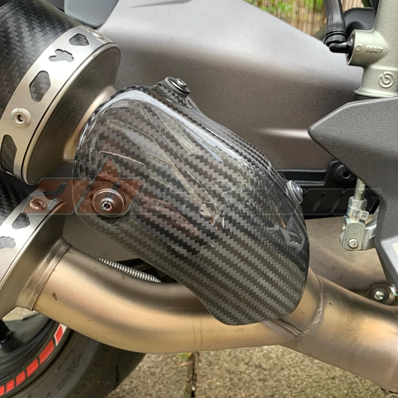 Exhaust Pipe Heat Shield Cover Guard Fairing  For Ducati Monster 821 1200 Full Carbon Fiber 100%