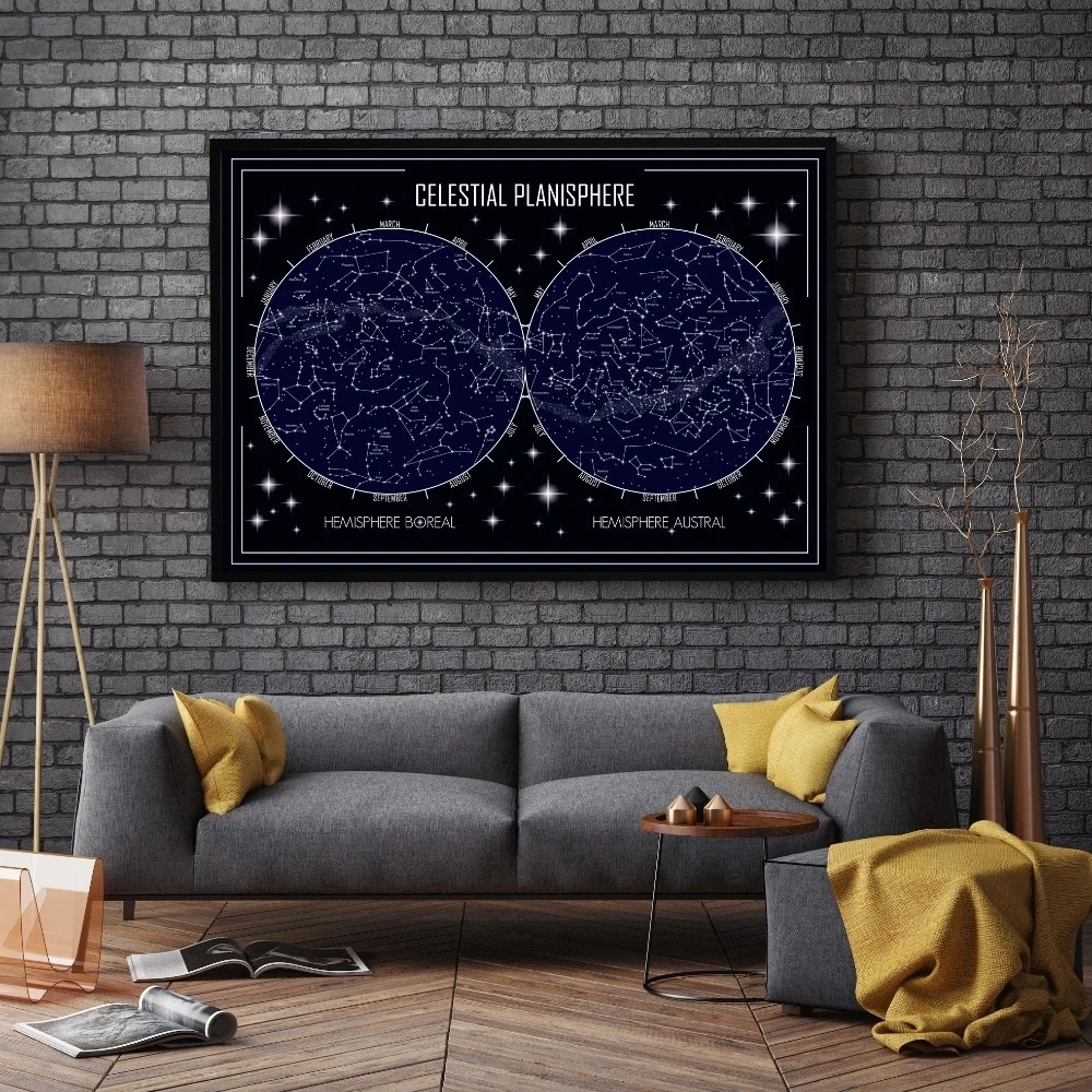 Star Map Abstract Celestial Planet Wall Art Canvas Painting Nordic Poster And Print Home Decor Picture For Living Room Bedroom