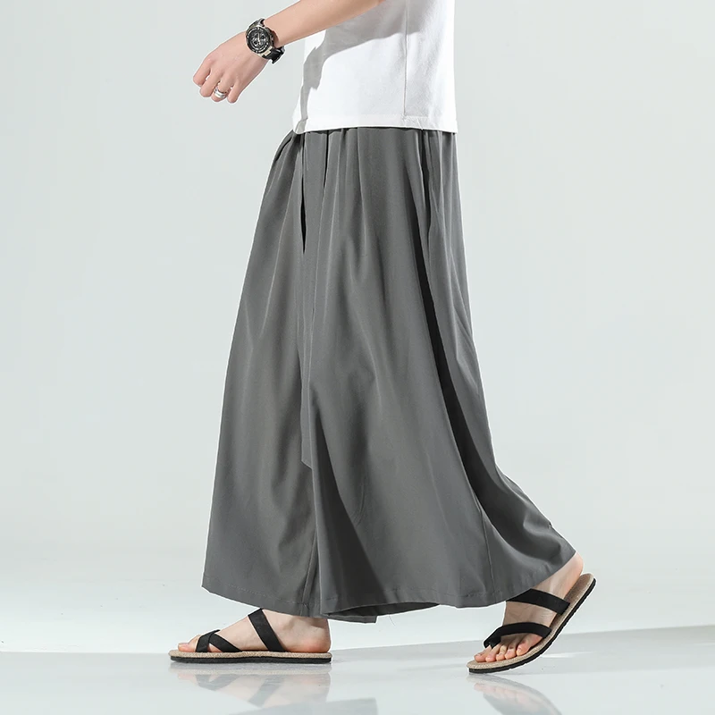 Fato Tang Hanfu masculino, quimono japonês Hakama Harajuku, tamanho grande, calça larga, roupa masculina estilo chinês, calça larga casual, 2021