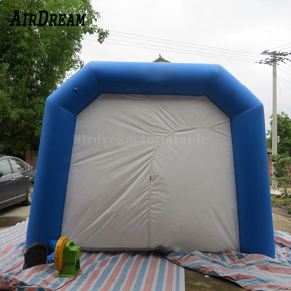 High Quality Portable blue&white Inflatable Spray Paint Booth Oxford Inflatable Car Tent for Outdoor Car Maintenance