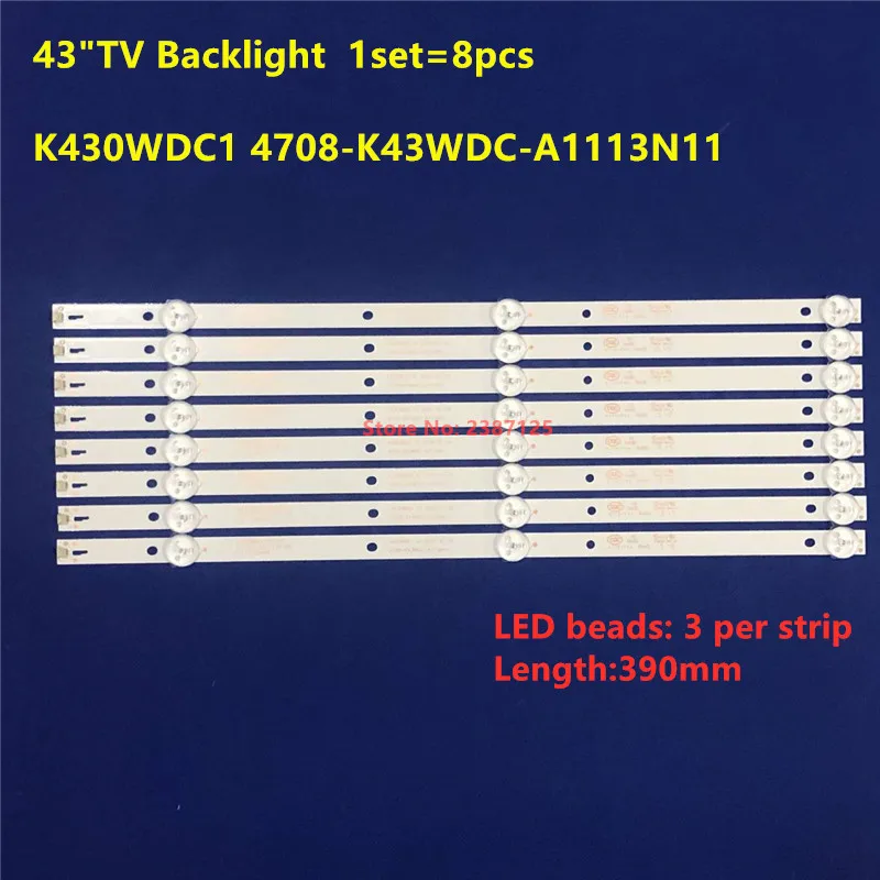 Imagem -03 - Tira Led para Dh-lm43-f200 43l1600c 43dl4012n L43e6800 L43e6850 43hff5952 K430wdc1 a1 a3 4708-k43wdc-a1113n11 A3113n11 80 Unidades