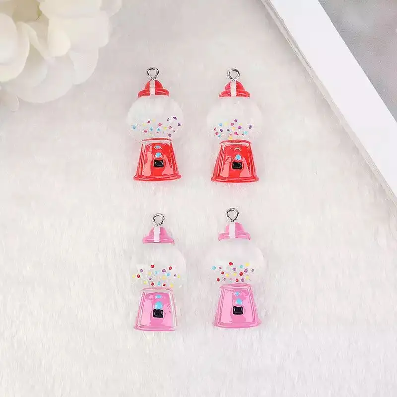 10pcs Candy Gacha Machine  Resin Charms Pendant  for DIYEarring  Keychain Jewelry Making 31x17mm