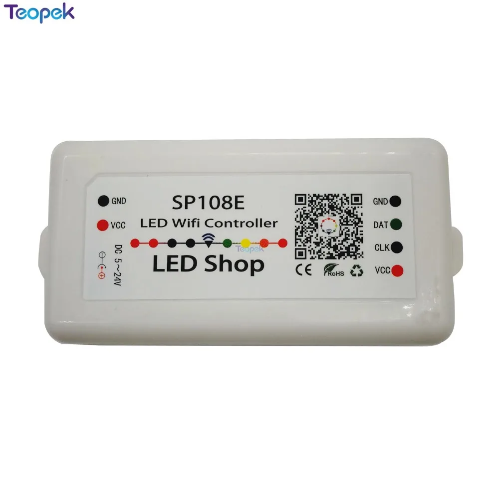 SP108E LED SPI Pixel WIFI Controller By Smart Phone APP For WS2811 WS2812B WS2813 1903 APA102 LED Pixel Strip DC5V 12V 24V