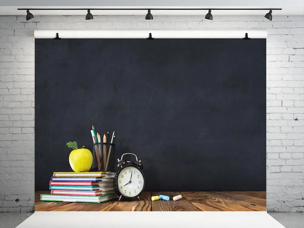 

VinylBDS 7X5FT Blackboard Children Education Background Photo Shoot Studio Back To School Backdrop For Photography