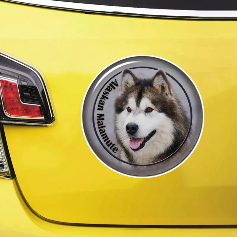 

S61907# Alaskan Malamute Self-adhesive Decal Car Sticker Waterproof Auto Decors on Bumper Rear Window Laptop Choose Size