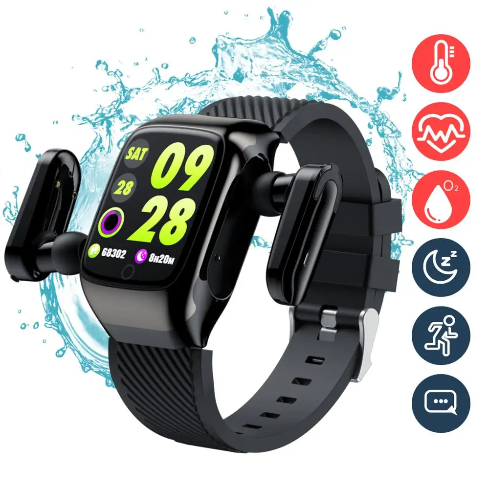 

Smart Watch Fitness Bracelet Wireless Bluetooth Earphone 2 In 1 Bluetooth 5.0 Chip Ip67 Waterproof Sport Smart Watches