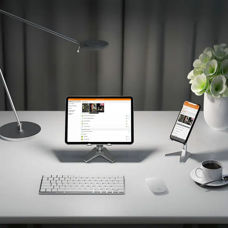 Supporti per telefoni cellulari con angoli regolabili per smartphone con supporto in alluminio portatile universale da tavolo più venduto