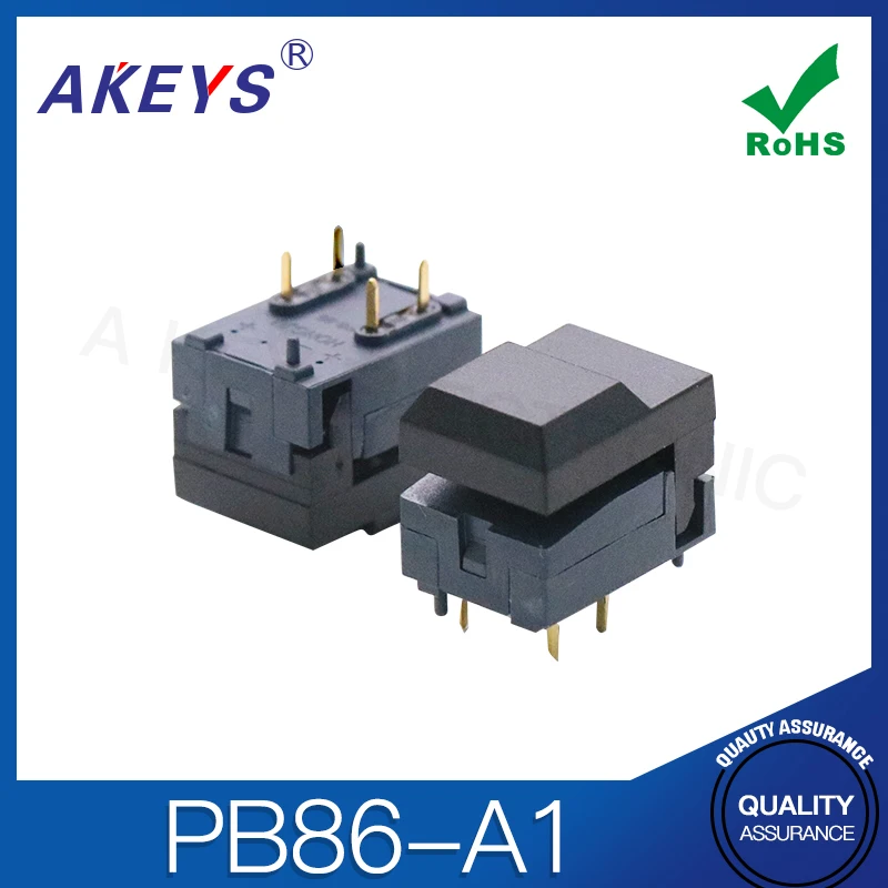 3PCS PB86-A1 Black gray button 17 * 12mm computer button no light touch switch