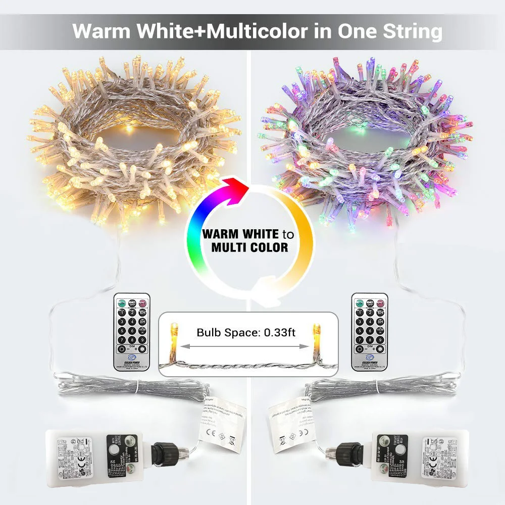 31V Safe Voltage LED String Lights Memory Function Timer LED String Lights Holiday Christmas Lights Outdoor Smart String Lights