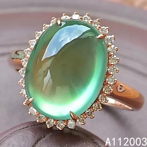 

KJJEAXCMY fine jewelry 925 sterling silver inlaid natural Prehnite new Female ring luxury Support Detection