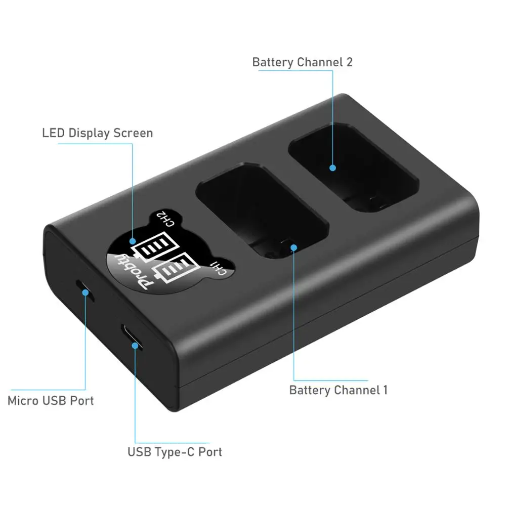 2000mAh NP-FW50 NP FW50 Camera Battery + LED USB Dual Charger for Sony ZV-E10 ZV E10 Alpha a6500 a6000 a5000 a3000 NEX-3 a7R