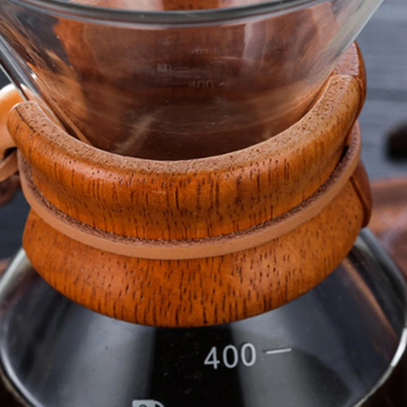 YOMDID 400ml Heat Resistant Manual Coffee Pot Practical Coffee Maker Paperless Reusable Stainless Steel Filter Glass Coffee Pot
