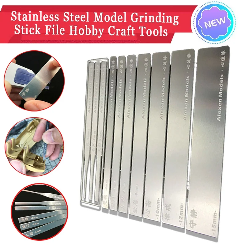 10 in1 tongkat gerinda alat kerajinan hobi alat kerajinan hobi untuk Aksesori Model alat pengamplasan Manual Stainless Steel
