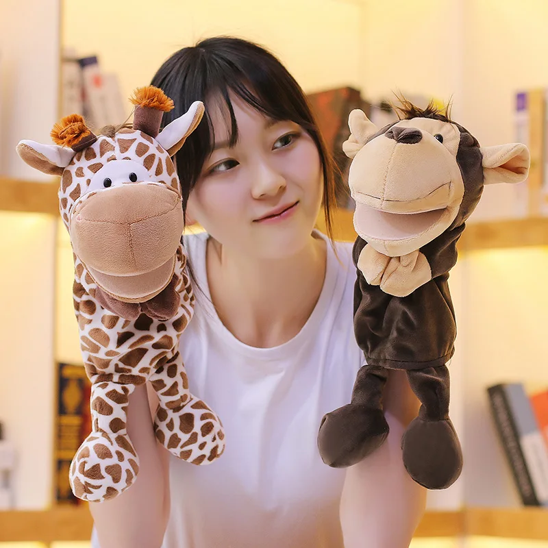 Cartoon simulation Jungle Animal Hand Puppet Plush Toy Stuffed Plush Animals Baby Toys Toys for Children