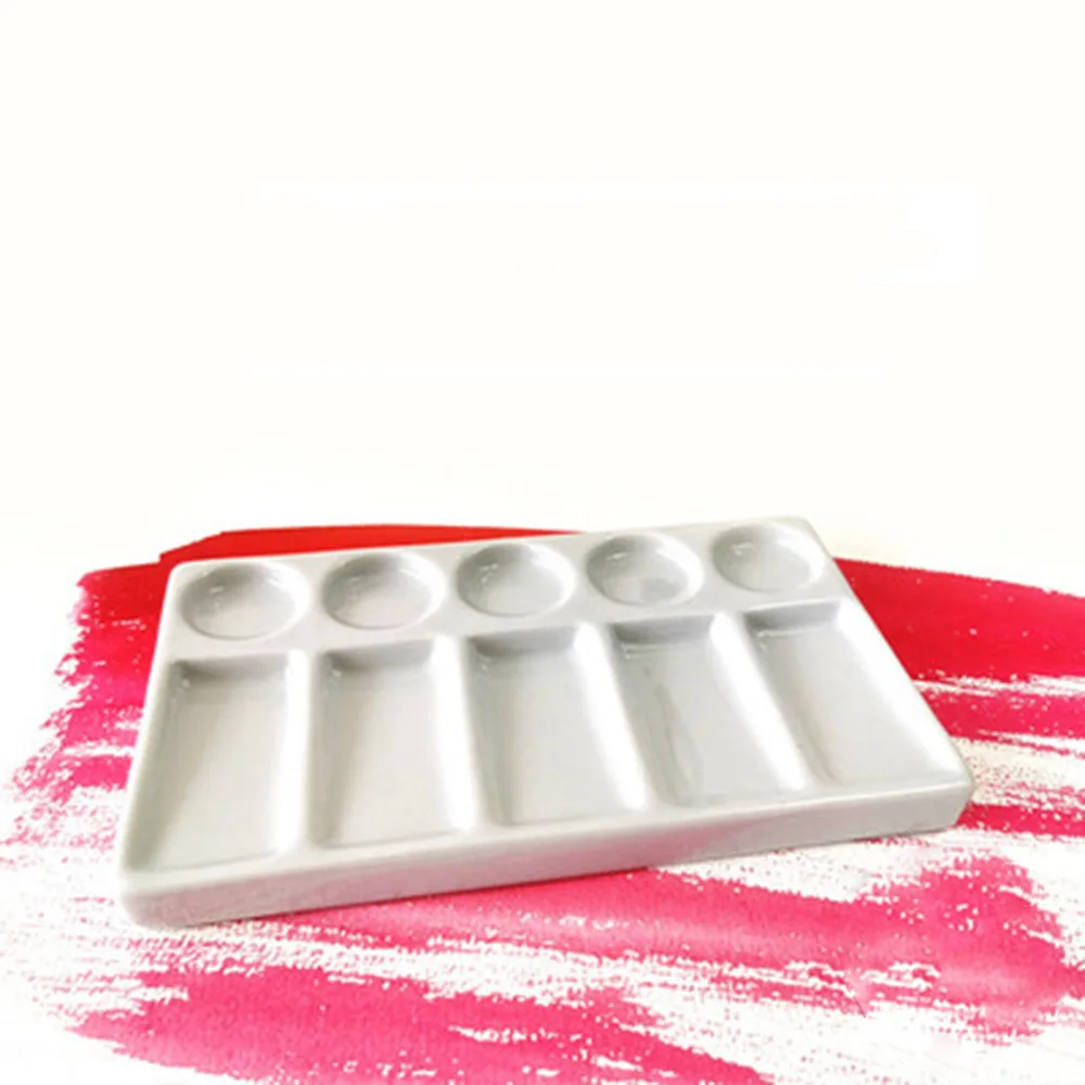 1Pc Ceramics Artist Paint Palette Tray  for watercolor acrylic painting art supplies