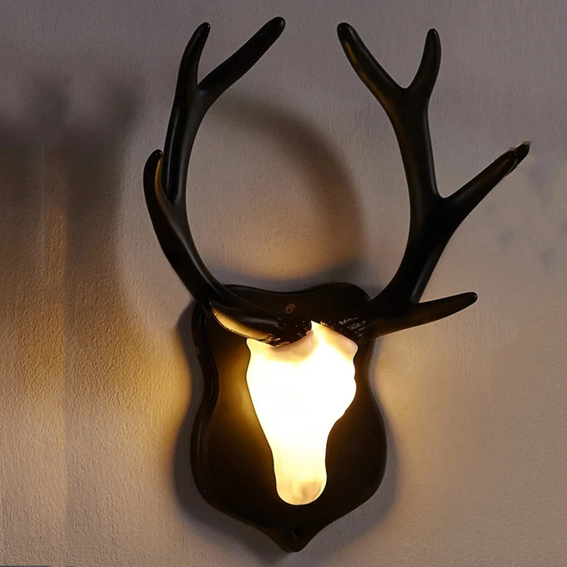 

Deer Head Wall Lamp for Living Room Bedside Wall Lamp Antler Bedroom Wall Sconce Lamp Decor Home Light Fixtures