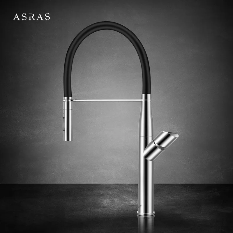 

Asras -3059 304 stainless steel silicone tube kitchen hot/cold mixer tap sprayer switch faucet