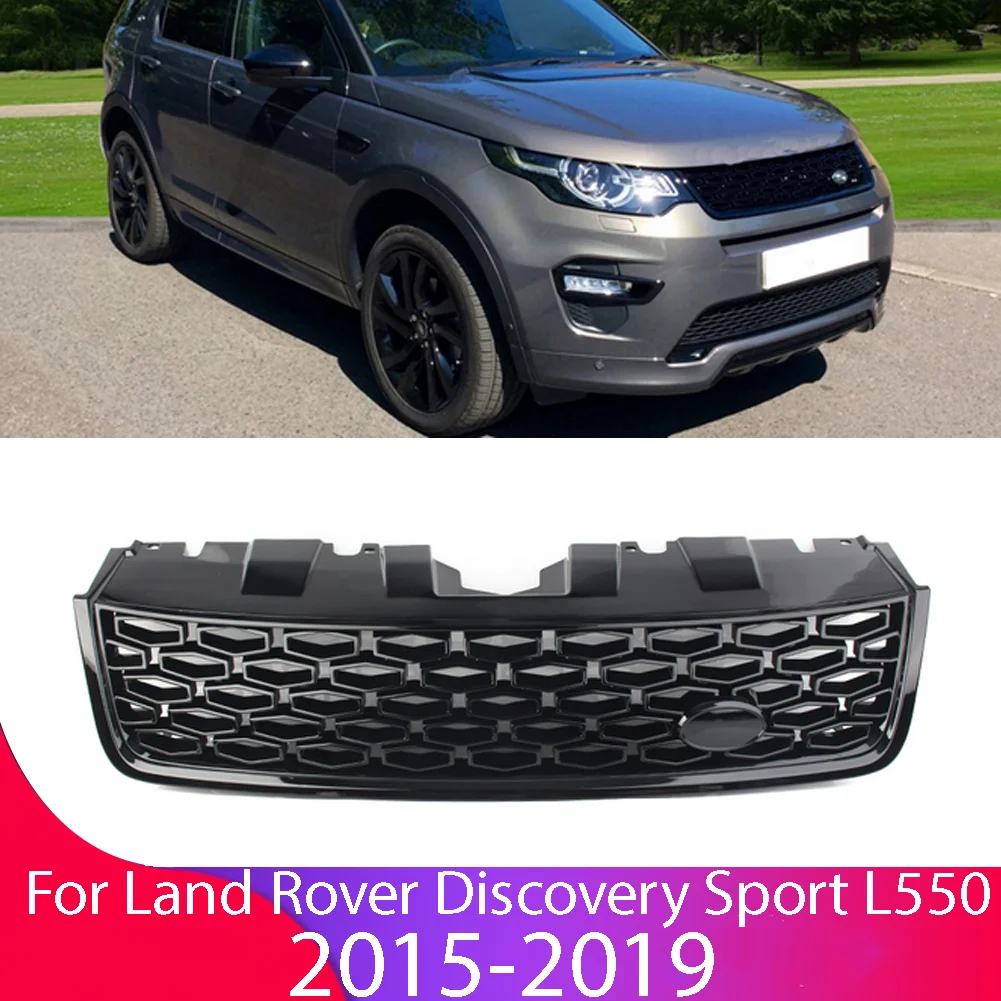 Car Styling ABS Material Black Color Front Center Grille Mesh Grills Fit For Land Rover Discovery sport 2015 2016 2017