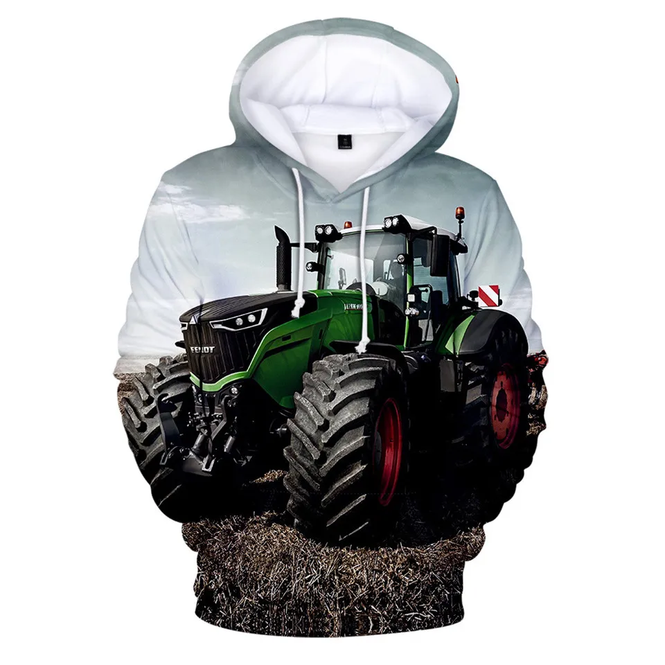 2 To 14 Years Kids Hoodies Novelty Tractor Pattern 3D Hoodie Sweatshirt Boys Girls Harajuku Cartoon Jacket Coat Children Clothes