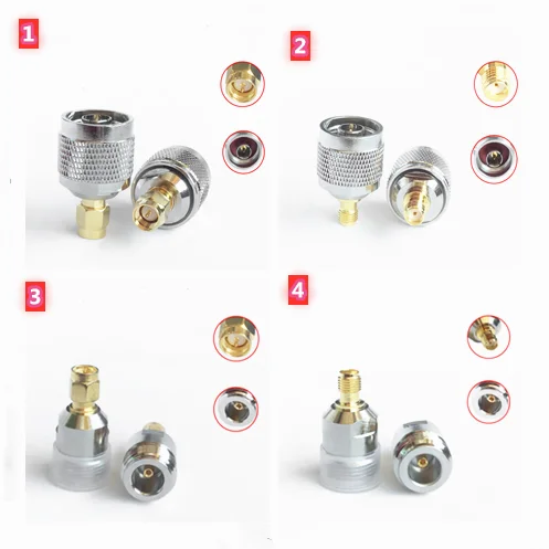 4pcs/set N to SMA adapter N to SMA Male Plug & Female Jack RF Connector 4 type Test Converters