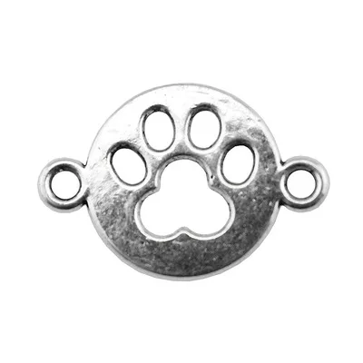 10pcs 24x16mm Cute Animal Dog Footprints  Paw Charm Connector Pendants  For DIY Jewelry Making