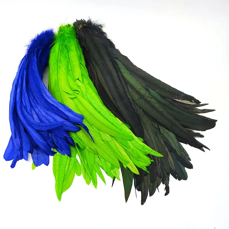 Wholesale 100pcs Natural Cock Tail Feathers 25-40cm / 10-16inch Clothing Decoration Stage Performance Rooster Feathers Plume