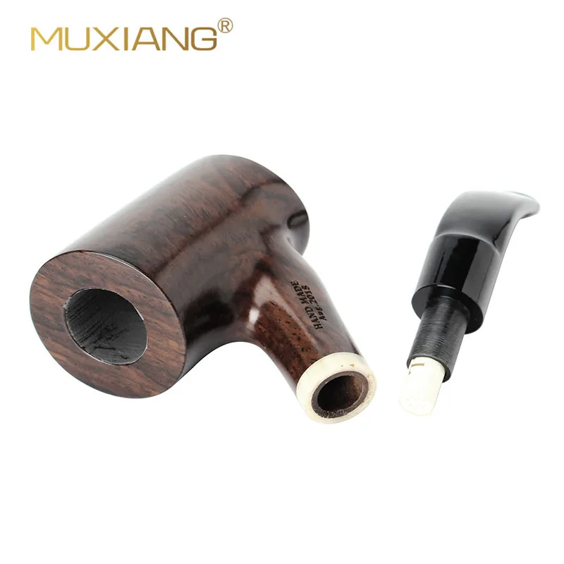 MUXIANG Handmade Hammer Shape Ebony Wood Tobacco Pipe Set Support 9mm Filter Free 10Pcs Smoking Pipe Cleaning Tools view 3