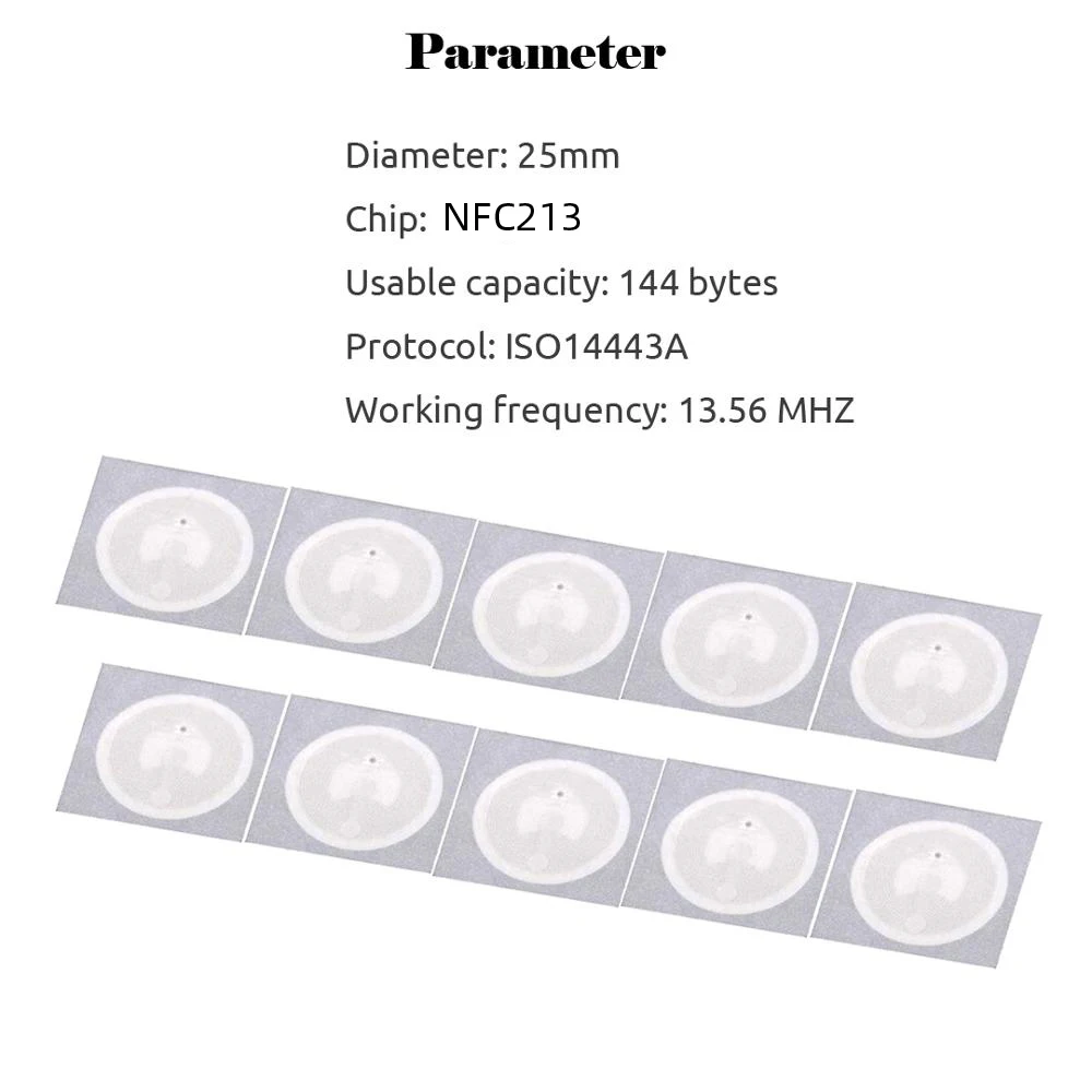 100pcs/lot NFC Tag NFC213 Label 213 Stickers Tags Badges Lable Sticker 13.56mHz huawei share ios13 personal automation shortcuts