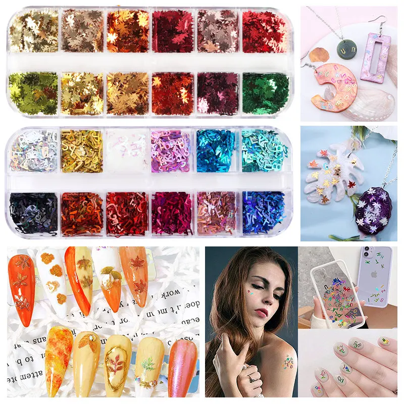 Mélange de paillettes pour résine douce poterie or feuilles Nail Art DIY UV cristal époxy résine moule remplissage bijoux fabrication fournitures