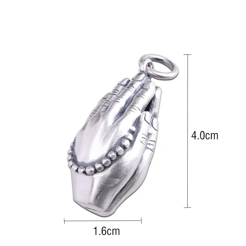 BOCAI New real pure s925 silver Amitabha Buddha hand pendant Buddhist personality good luck for men and women pendant