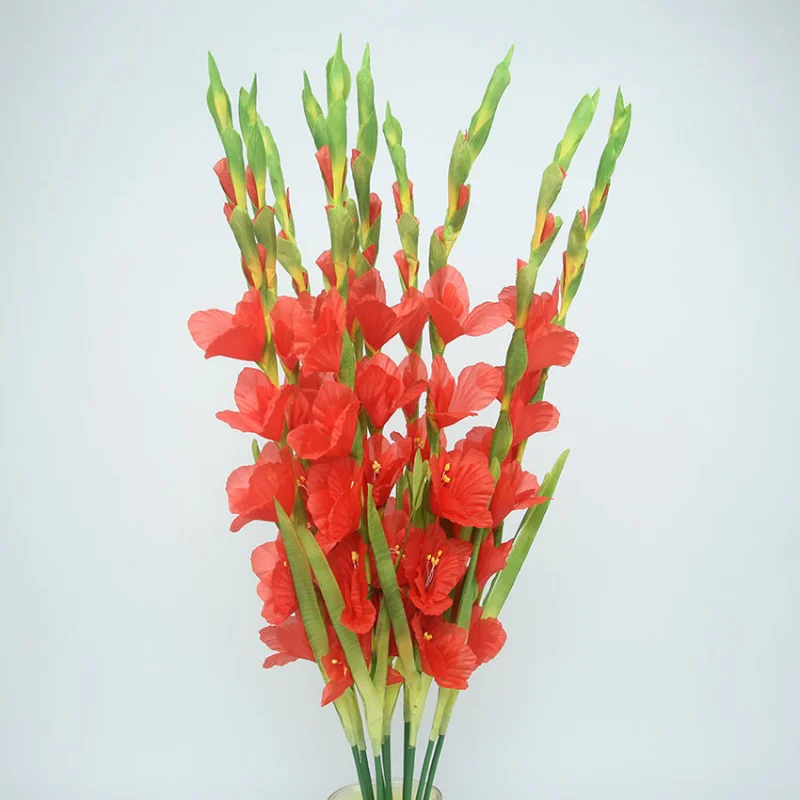 1pc 8 heads Iris gladiolus Long Branch Artificial Silk Flowers for Home Desktop decoration Party Wedding Hall Fake Flowers