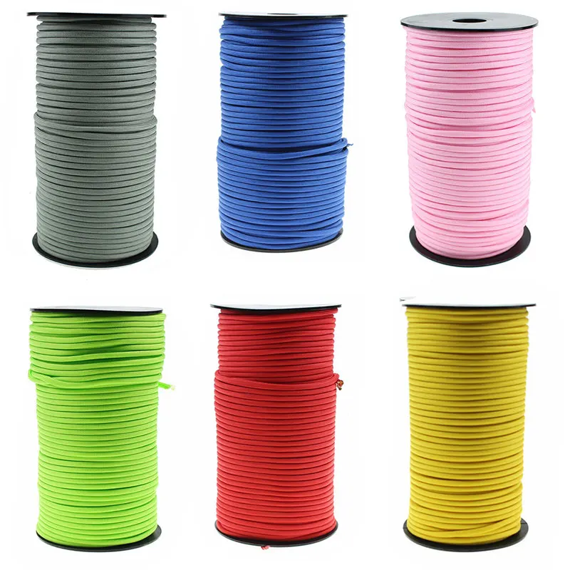 Polyester 7-Core Paracord 100m Paracord 4mm Rope Multifunctional Camping Survival Rescue Rope Bundled Tent Rope Climbing Rope