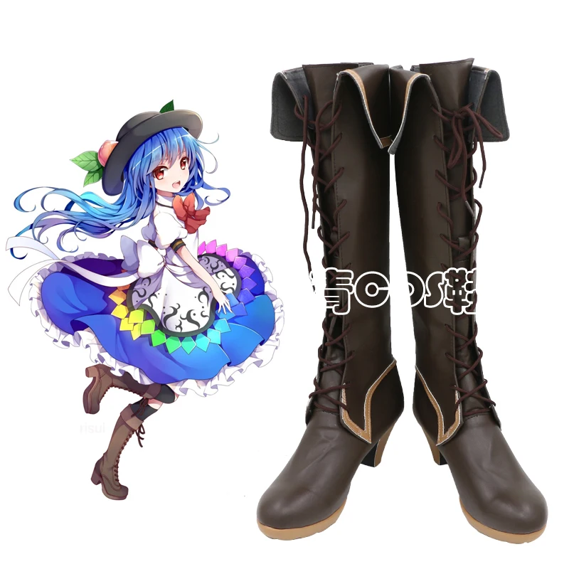 Touhou Project Scarlet Weather Rhapsody Hisouten Celestial Eldest Daughter Tenshi Hinanawi Game Cosplay Shoes Boots C006