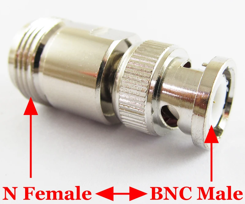 1 قطعة N-نوع N أنثى جاك إلى BNC ذكر التوصيل مستقيم RF موصل محول النحاس