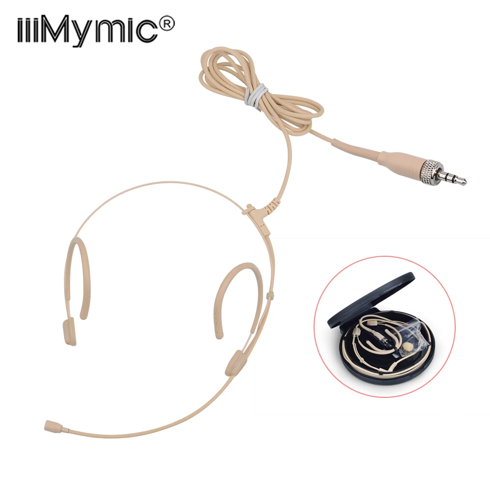 Upgrade Version Electret Condenser Headworn Headset Microphone 3.5mm Jack TRS Locking Mic For Sennheiser Body Pack Thick Cable