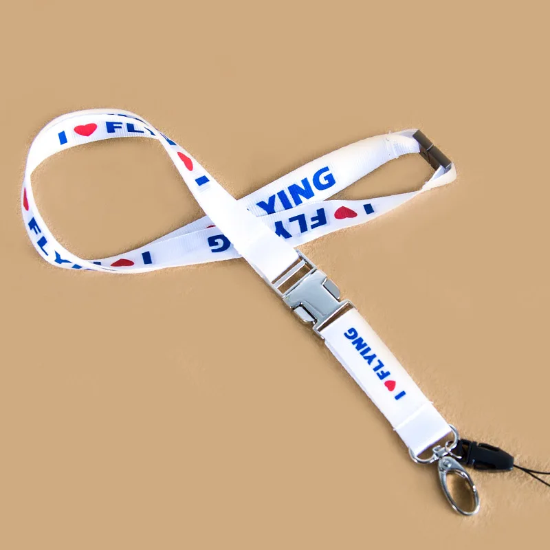 

I LOVE FLYING for Pilot License ID Holder, Lanyard with Double Metal Buckles with Metal Buckle for Flight Crew Airman