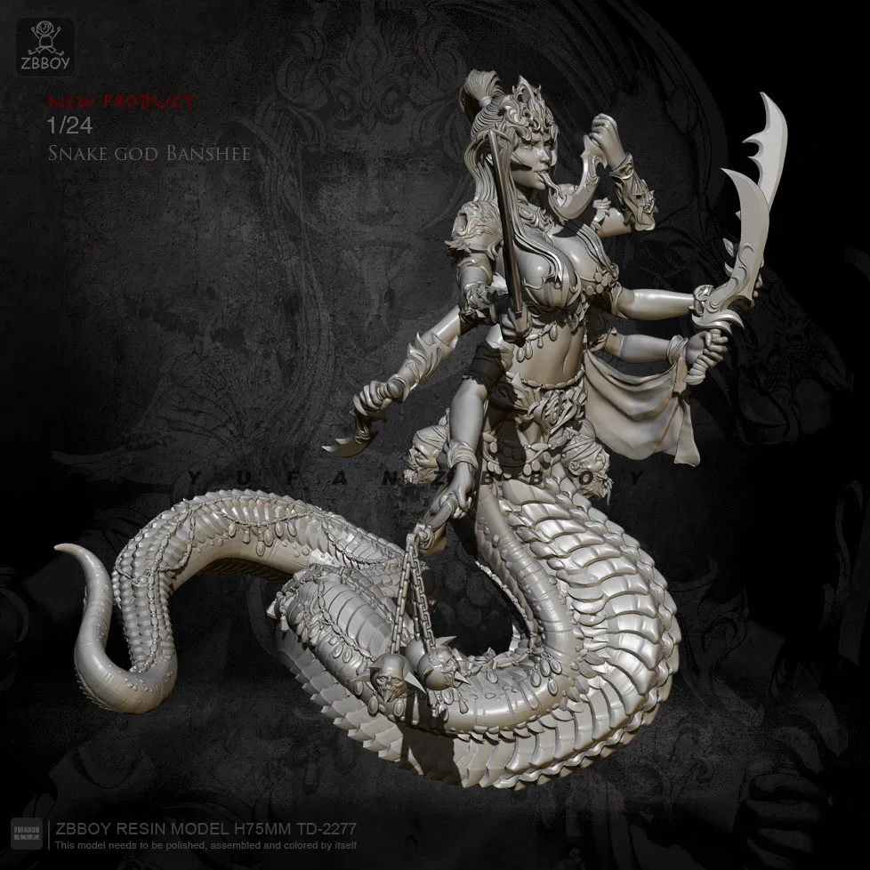1/24 Resin Figure Kits Snake body Demon Model Self-assembled TD-2277