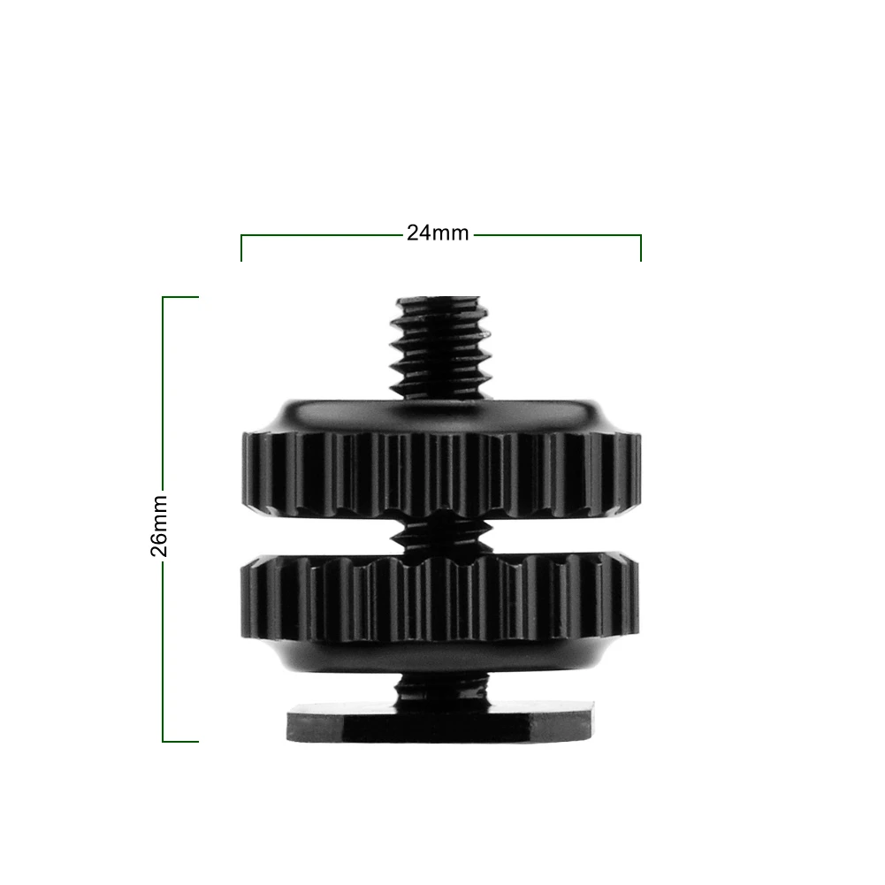 Sapata a 1/4 adaptador, adaptador de montagem de sapata quente da câmera, sapata flash a 1/4 "-20 adaptador masculino do cargo com disco de travamento para a sapata fria