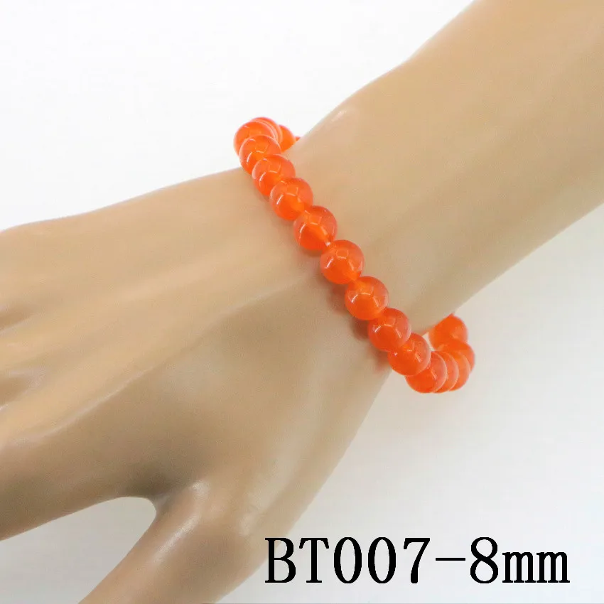 Natural Stone Orange Jades 6-12mm Round Bead Bracelet Gems Crystals Accessories Yoga Man Woman Gift Christmas Wholesale Price