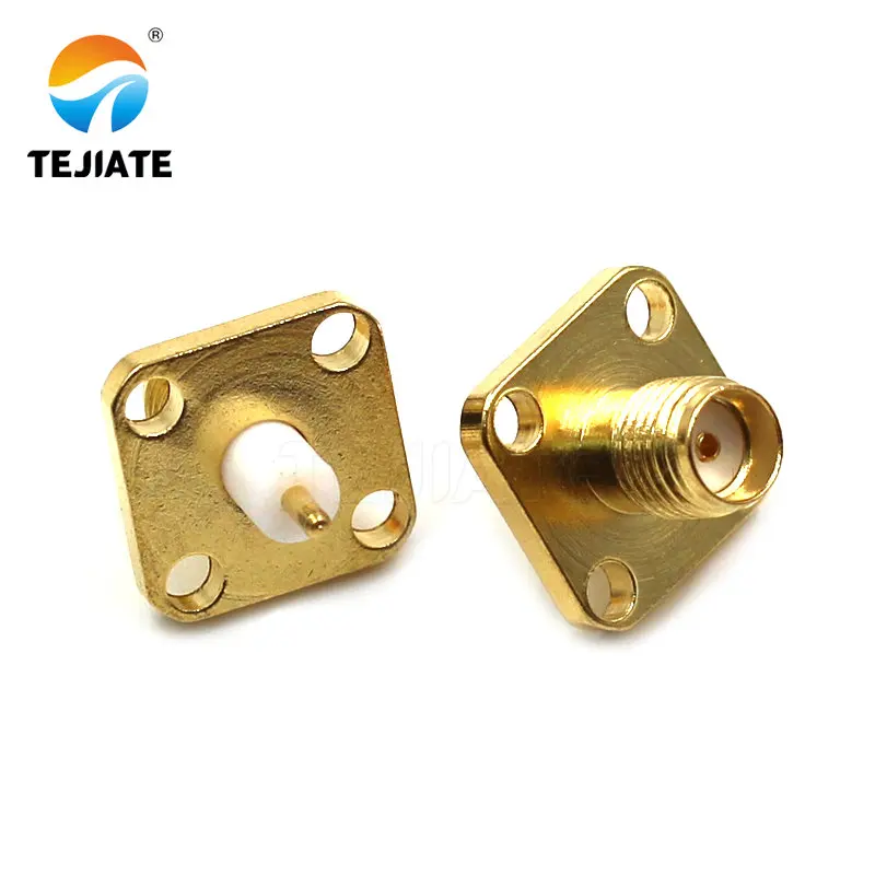 1PCS SMA KF-JFD-KFD 2/4 Hole Flange Square Connector Rhombic Female Base Adapter Waterproof Ring