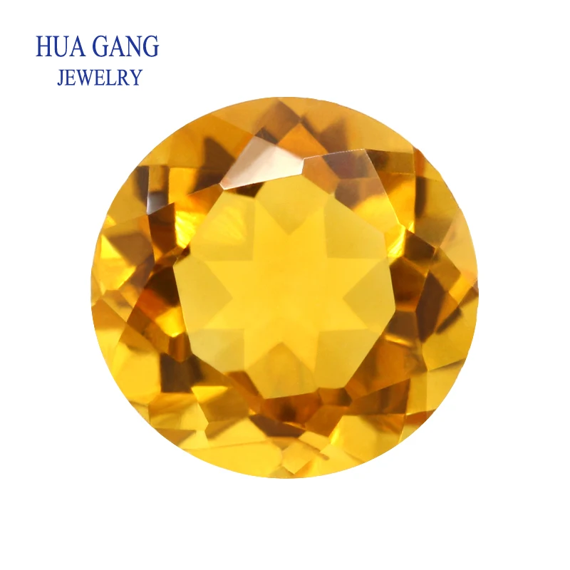 Dark Color Citrine Natural Loose Gemstone Round Shape Facetted Cut Size 1.0~6mm For DIY Jewelry Making